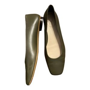 Everlane The ‘90S Flat Green Leather Slip-On Flats Sz 8.5 Womens